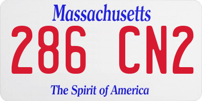 MA license plate 286CN2