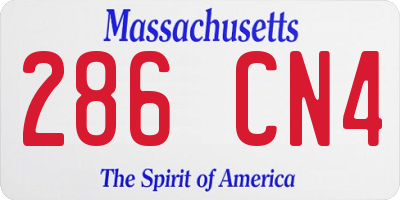 MA license plate 286CN4