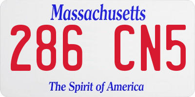MA license plate 286CN5