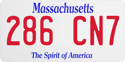 MA license plate 286CN7