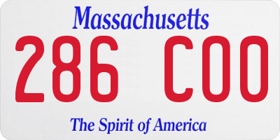 MA license plate 286CO0