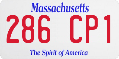 MA license plate 286CP1