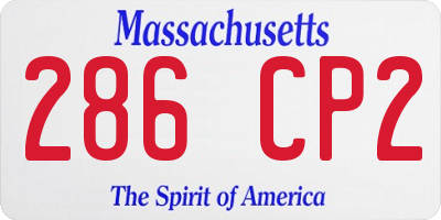 MA license plate 286CP2