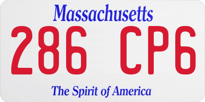 MA license plate 286CP6