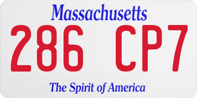 MA license plate 286CP7