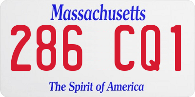 MA license plate 286CQ1