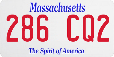 MA license plate 286CQ2