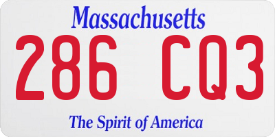 MA license plate 286CQ3