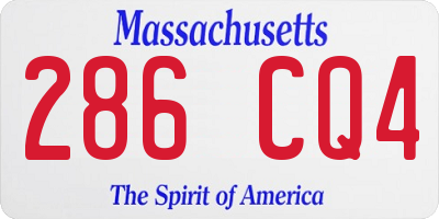 MA license plate 286CQ4