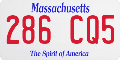 MA license plate 286CQ5