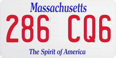 MA license plate 286CQ6