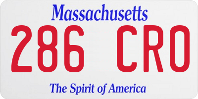 MA license plate 286CR0