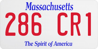 MA license plate 286CR1