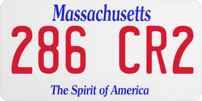 MA license plate 286CR2