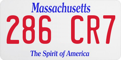 MA license plate 286CR7
