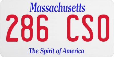 MA license plate 286CS0