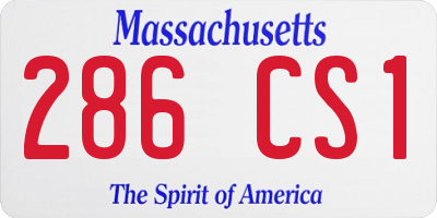 MA license plate 286CS1