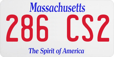 MA license plate 286CS2