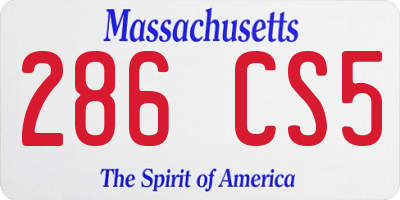MA license plate 286CS5