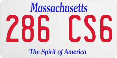 MA license plate 286CS6