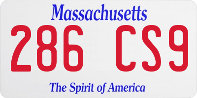 MA license plate 286CS9
