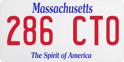 MA license plate 286CT0