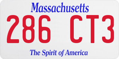 MA license plate 286CT3