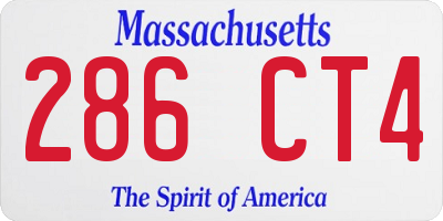 MA license plate 286CT4