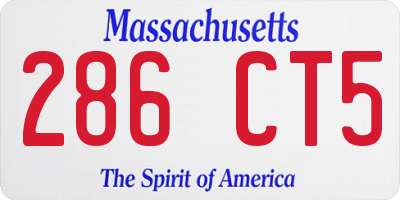 MA license plate 286CT5