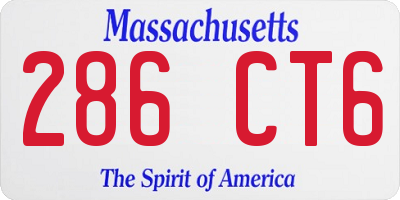 MA license plate 286CT6