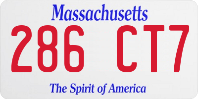 MA license plate 286CT7