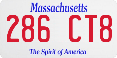 MA license plate 286CT8
