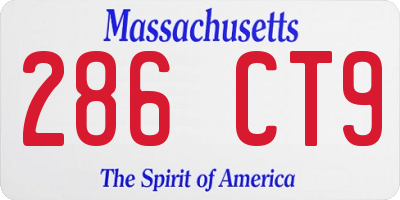 MA license plate 286CT9