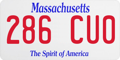 MA license plate 286CU0
