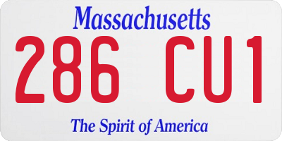 MA license plate 286CU1