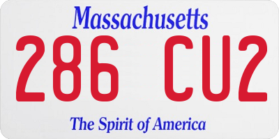 MA license plate 286CU2