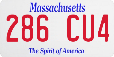MA license plate 286CU4