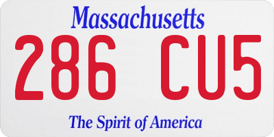 MA license plate 286CU5