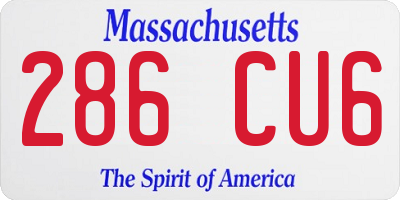 MA license plate 286CU6