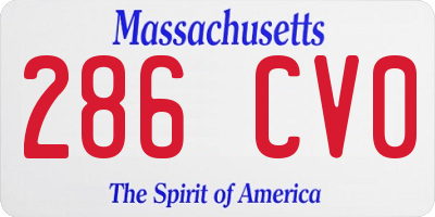 MA license plate 286CV0