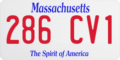 MA license plate 286CV1