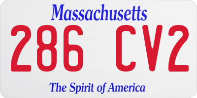 MA license plate 286CV2