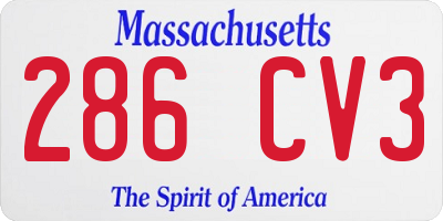 MA license plate 286CV3