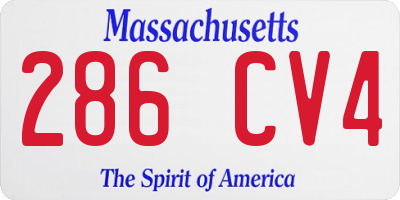 MA license plate 286CV4