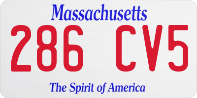 MA license plate 286CV5