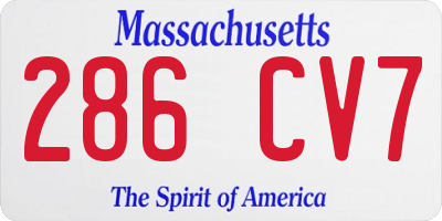 MA license plate 286CV7