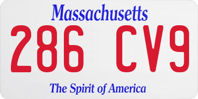 MA license plate 286CV9