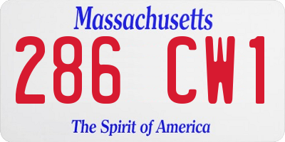 MA license plate 286CW1