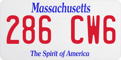 MA license plate 286CW6