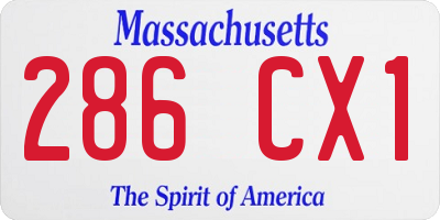 MA license plate 286CX1